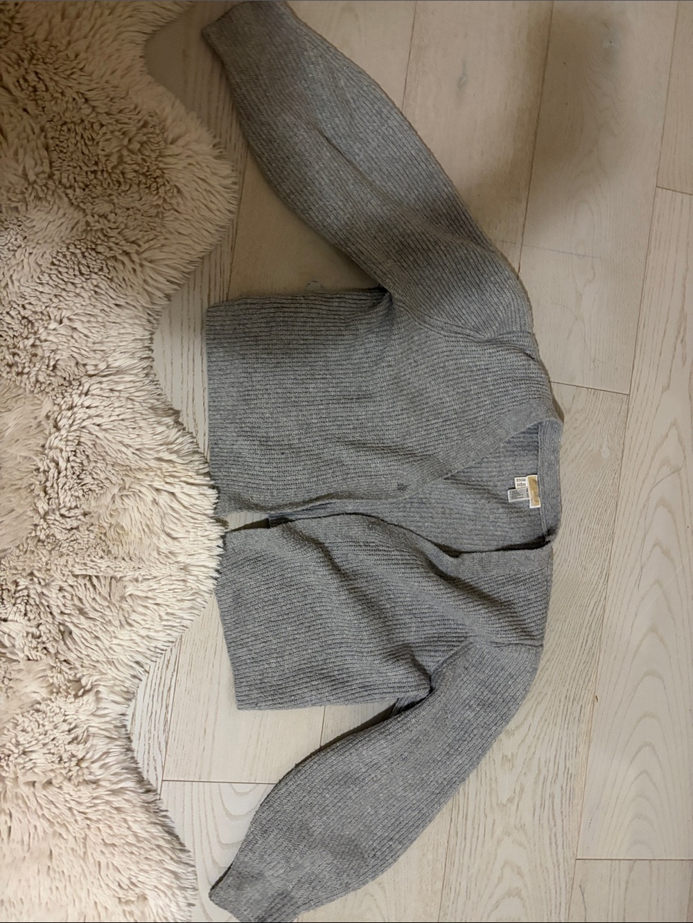 Michael Kors Cozy Ribbed Gray Knit Cardigan